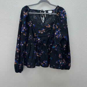 Floral Black Blouse